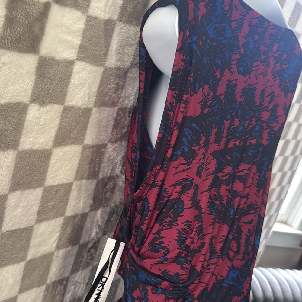 NWT DKNYC Blue and Red Asymmetrical Bodycon ColorBlock Dress Size M/Medium - Picture 13 of 14